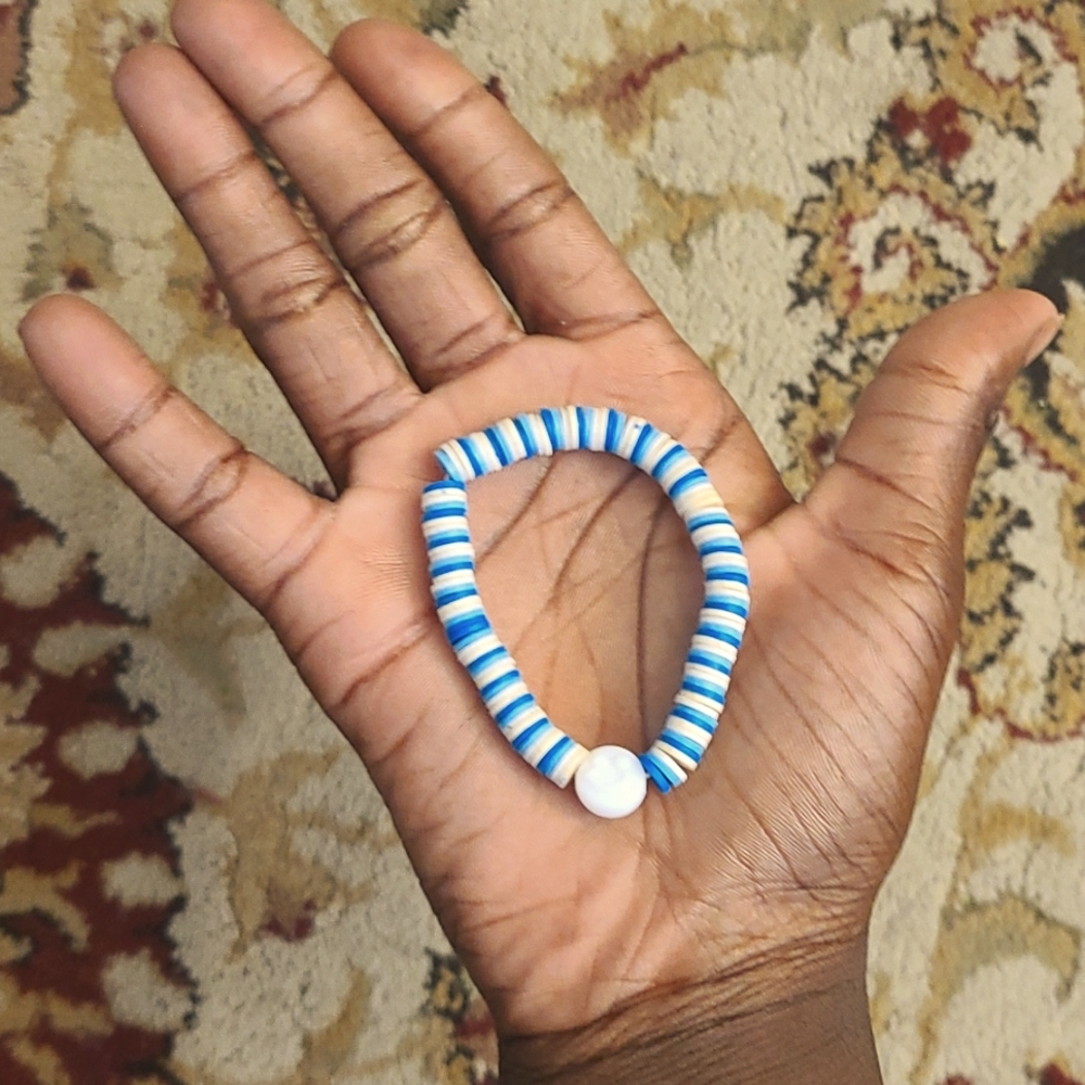 ocean/beach themed clay bead bracelet